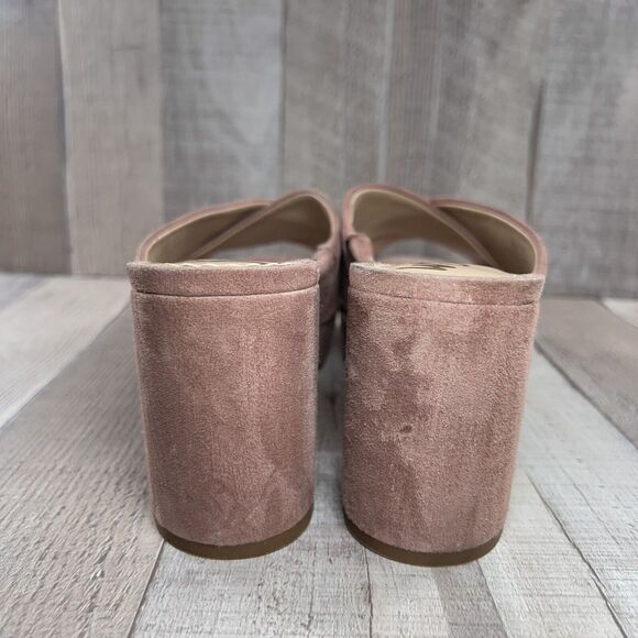 Sam Edelman Jayne Women's 9.5 Platform Block High Heel Sandals Suede Dusty Rose - Picture 8 of 12